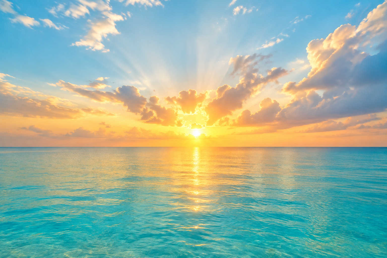 Sunrise over the Bahamian horizon, a new beginning