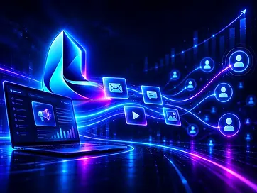 AI-alapú tartalom és ügyfélkommunikáció illusztrációja