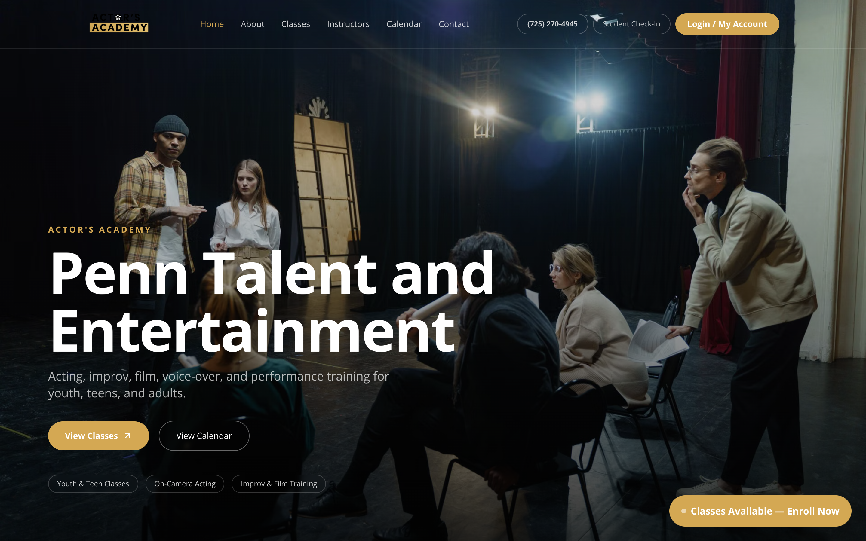 Penn Talent & Entertainment — acting school platform and student portal