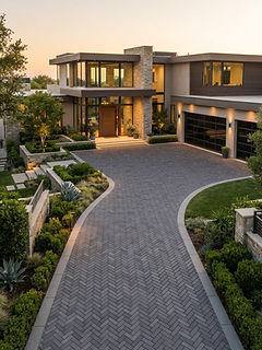Herringbone Driveway — Interlocking stone · 2,400 sq ft