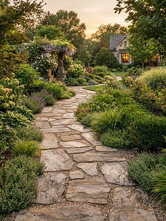 Garden Walkway — Natural flagstone · 180 linear ft