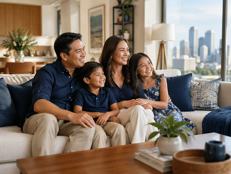 Filipino professionals and family representing the global diaspora