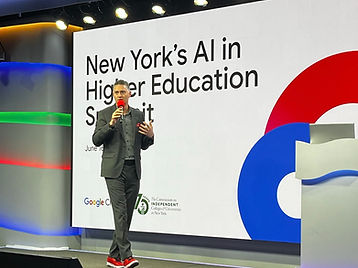 Joe Sallustio keynoting New York's AI in Higher Education Summit