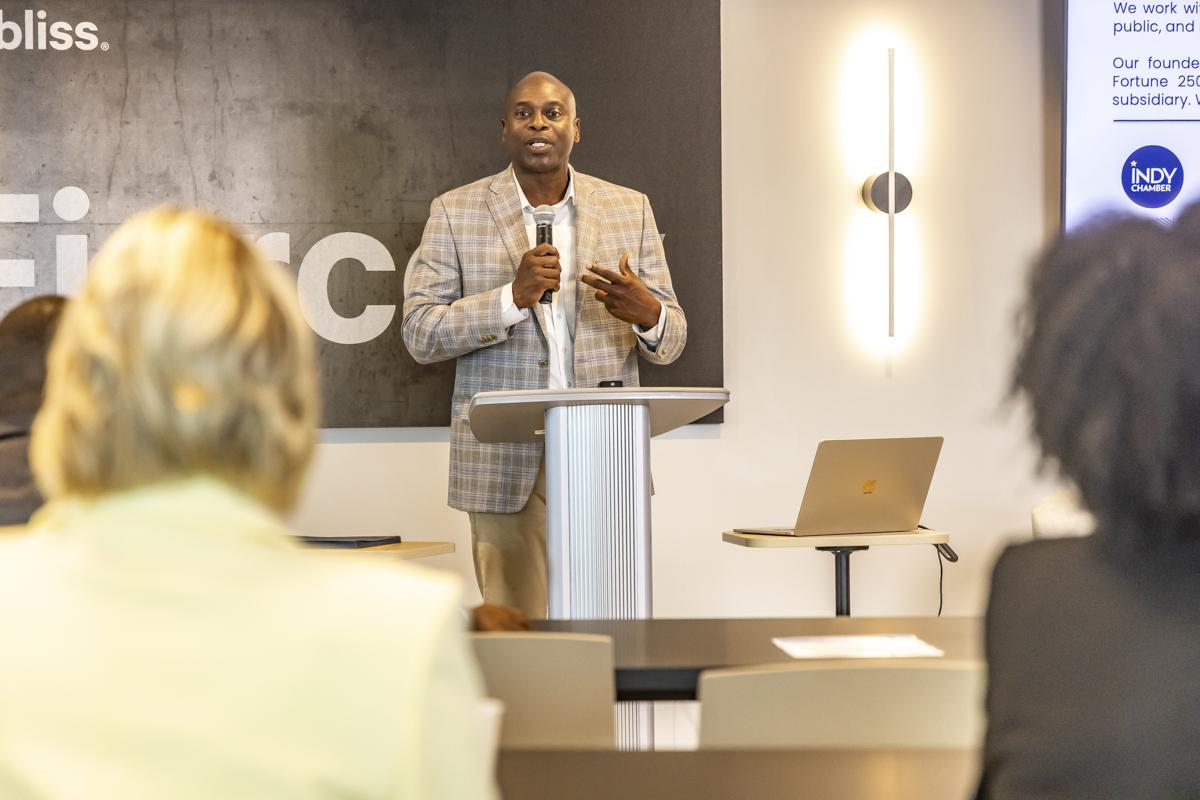 Wade A. Hinton speaking at a leadership session
