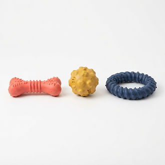 Natural Rubber Chew Toy Trio