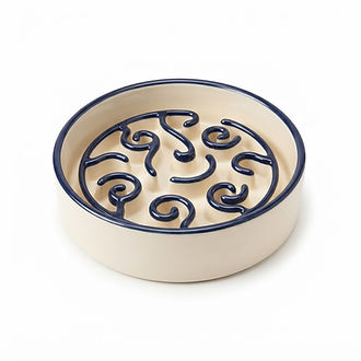 Ceramic Slow-Feeder Pet Bowl