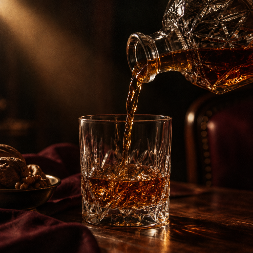 Fine spirit decanter illustration
