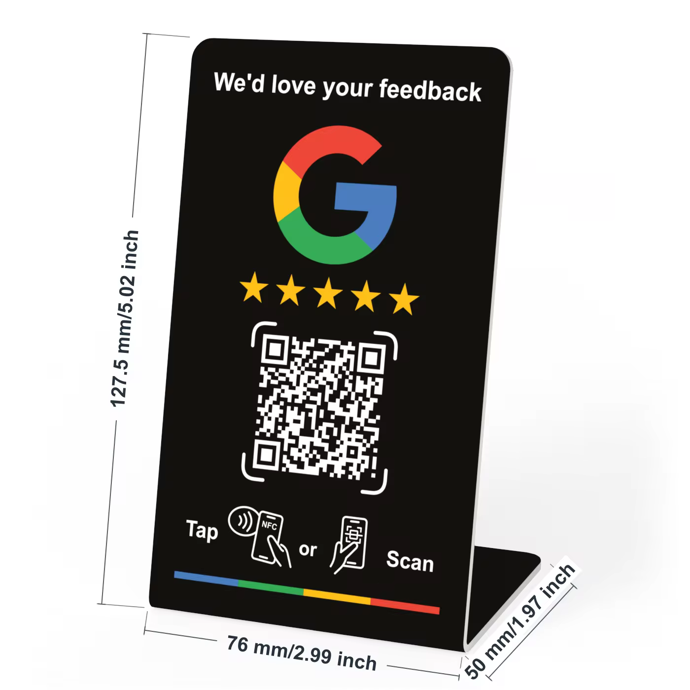 Black Google review counter stand