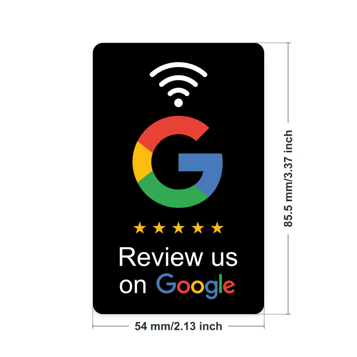 Black Google review NFC card