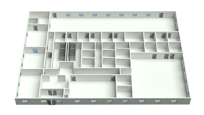 Office admin floor plan without ductwork