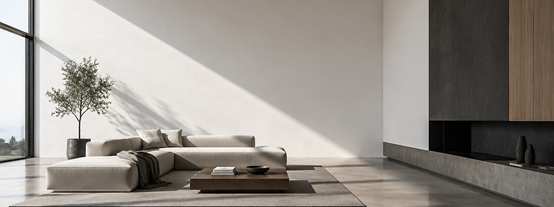 A flawlessly painted interior corner in warm daylight
