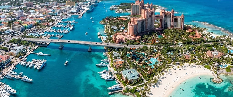 Nassau coastline and Paradise Island bridge