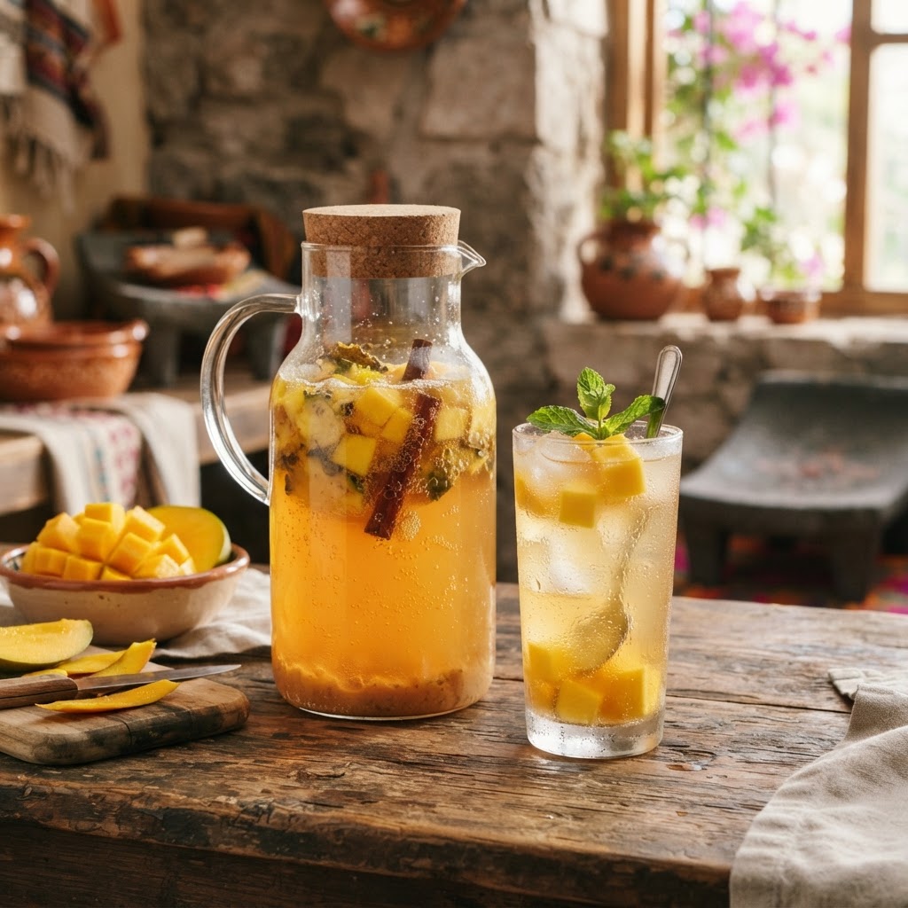 Tepache artesanal de mango