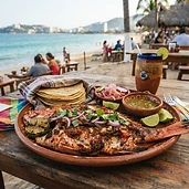 Pescado a la talla en la bahía de Acapulco
