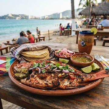 Pescado a la talla en la bahía de Acapulco