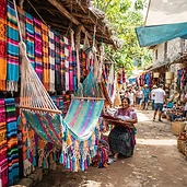 Hamaca de algodón tejida en Xochistlahuaca