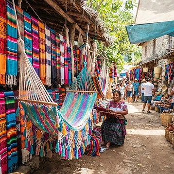Hamaca de algodón tejida en Xochistlahuaca