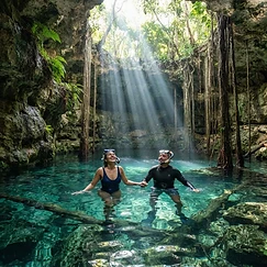 Snorkel guiado en Cenote Dos Ojos