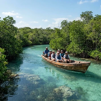 Tour en lancha por Sian Ka'an y los canales mayas de Muyil
