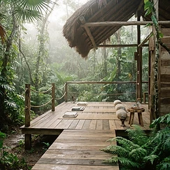 Habitación en eco-lodge junto al cenote