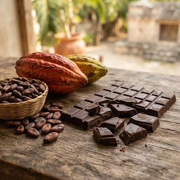 Chocolate artesanal de cacao maya, tableta de 90 g