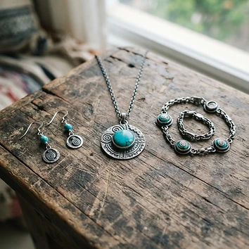 Collar de plata con piedra turquesa