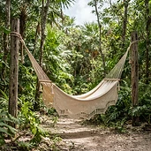 Hamaca maya tejida a mano en algodón