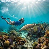Nado con tortugas en la Bahía de Akumal