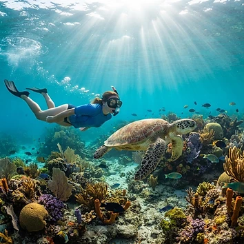 Nado con tortugas en la Bahía de Akumal