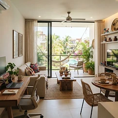 Condo amueblado para estancia de un mes en Gonzalo Guerrero