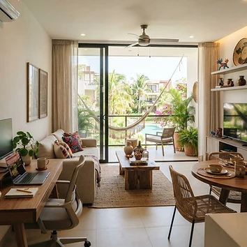 Condo amueblado para estancia de un mes en Gonzalo Guerrero