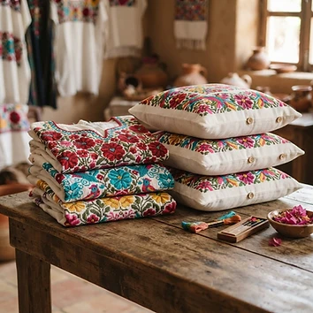 Blusa bordada a mano por artesanas de Xpu-Há