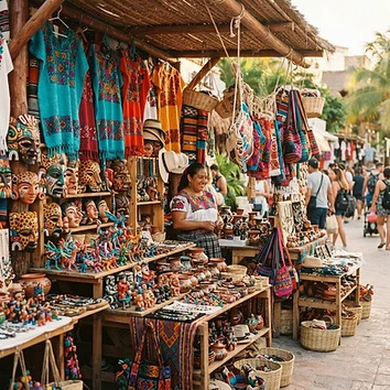 Artesanía maya tallada a mano