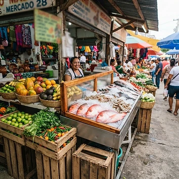 Pescado fresco del día de Puerto Juárez