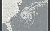 Coastal storm tracking off the Carolina coast - pre-storm fire watch and facility security for East Coast commercial properties
