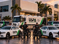 USPA security patrol fleet and mobile operations center in Miami, FL - USPA Nationwide Security