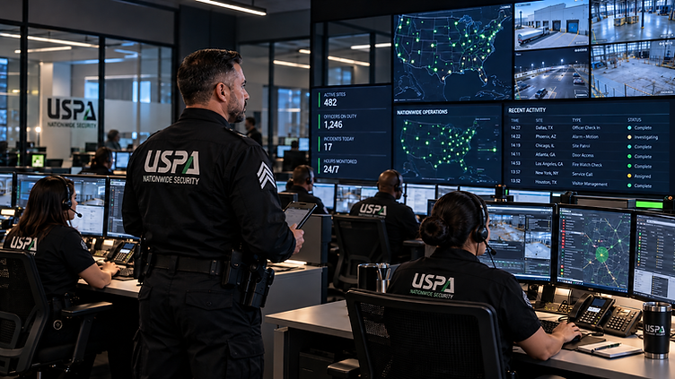 USPA headquarters security operations center coordinating fire watch dispatches nationwide