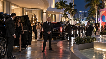 Executive protection team coordinating residential estate coverage