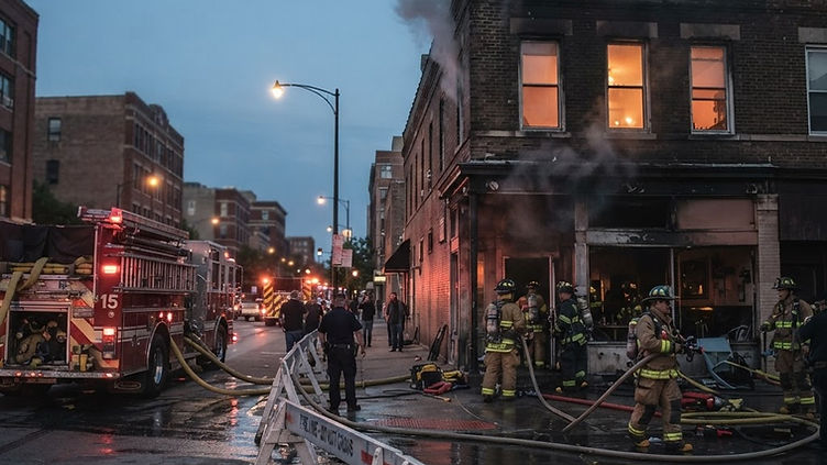Three-alarm restaurant fire on Spring Street in Morristown New Jersey - mixed-use building evacuation and fire watch coverage