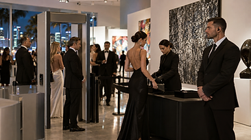 Access control screening at an art fair event in Miami Beach