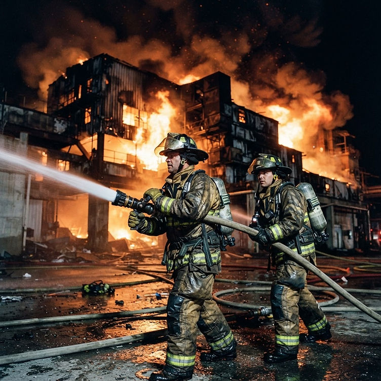 Industrial fire at a Georgetown County South Carolina lumber facility - industrial fire watch for lumber yards and manufacturing plants
