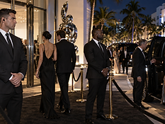 VIP security bodyguards posted at a private estate entrance in Dallas, TX - USPA Nationwide Security