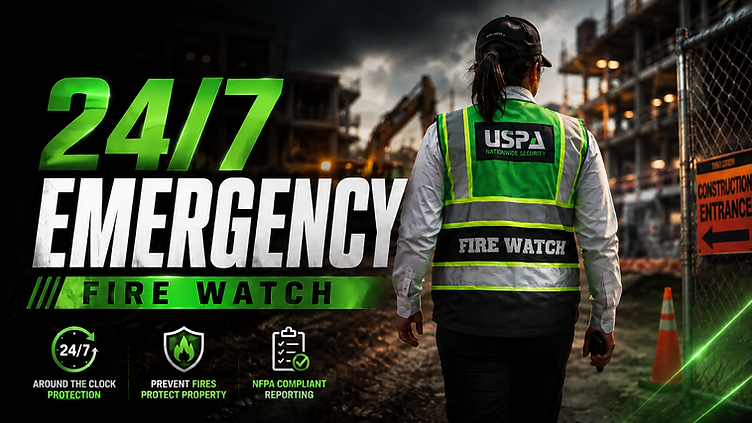 24/7 emergency fire watch guard at a construction site in Miami, FL - USPA Nationwide Security