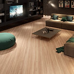 Piso laminado Durafloor Linha New Way, cor Milo, aplicado em ambiente