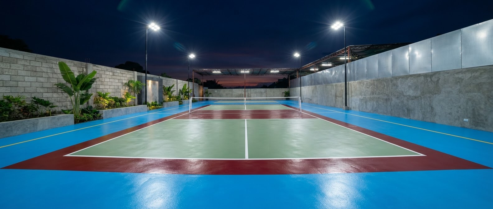 Doke Sports Center court at dusk