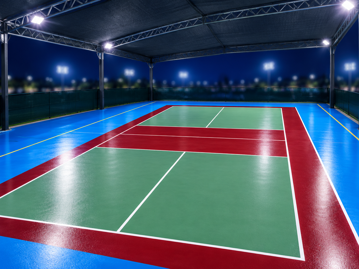 Covered court under the shade net