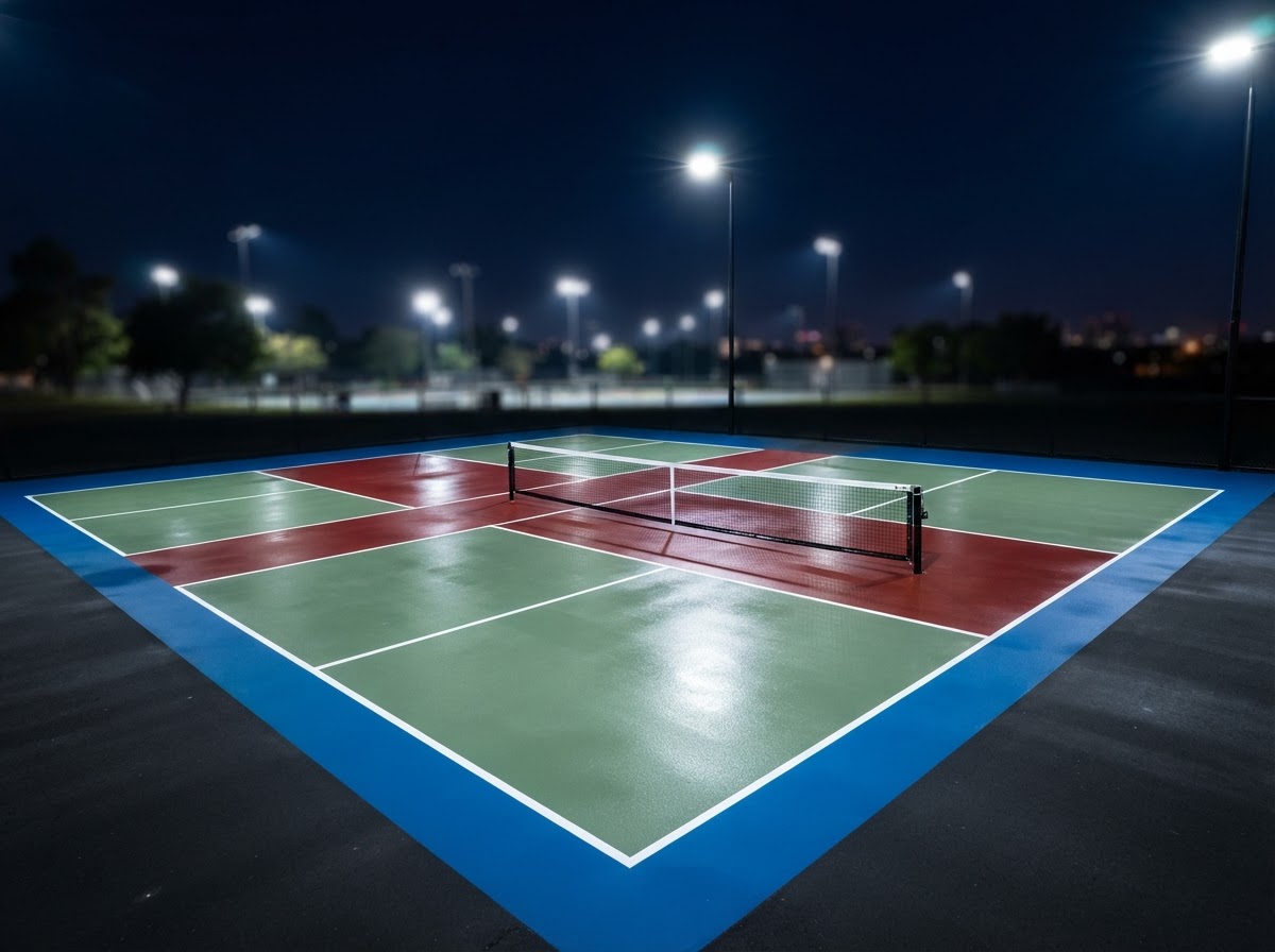 Court lit up at night