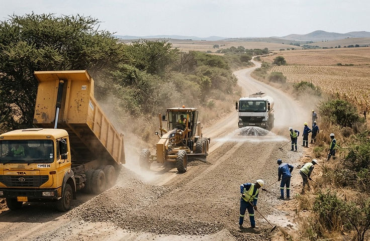 Re-gravelling Z620 Swartboom to Ngobi and Road D681 Brits