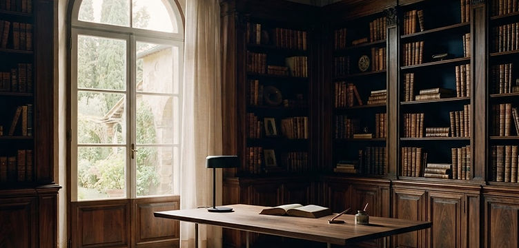 A quiet classical study, representing a considered international vision