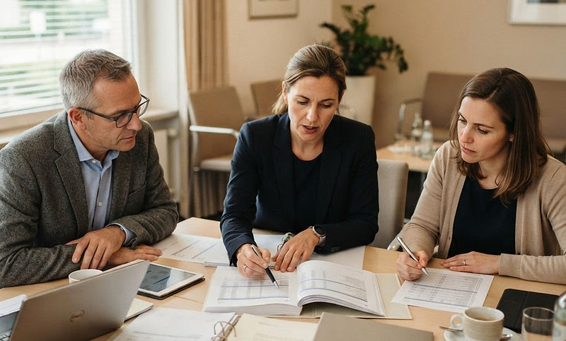 Auditeur préparant une grille de contrôle avant une mission en hôtel